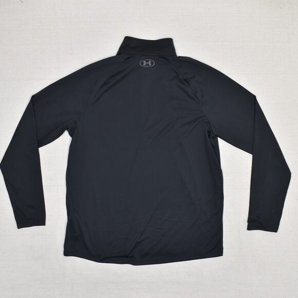 Under Armour Men 1/4 Zip Pullover Sweatshirt Polyester Black Size L Loose - Picture 3 of 8